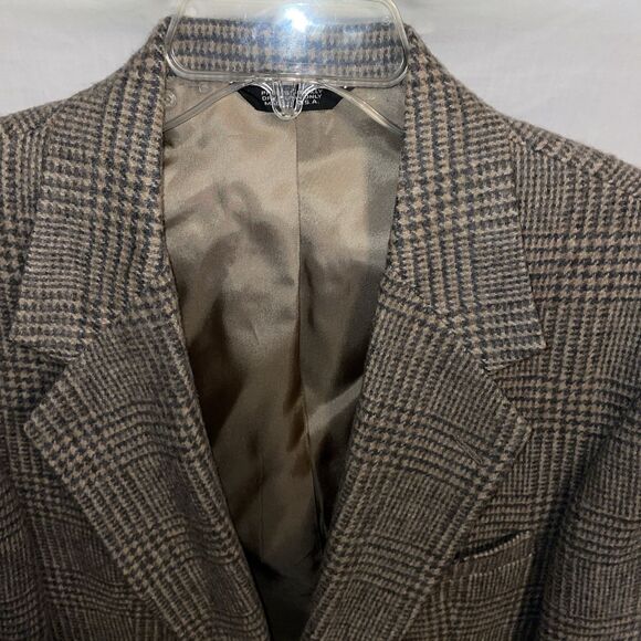 Orvis Men’s Dress Blazer Size 42L Gray Houndstooth Plaid Going Out Party - Picture 4 of 13